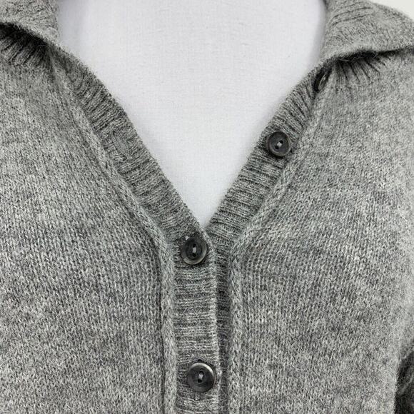 Peruvian Connection Sweater Womens L Large Gray Soft Alpaca Half Button *READ - Picture 4 of 16